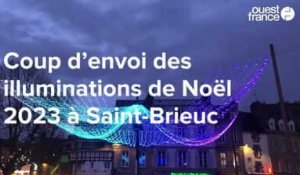 VIDEO. Les illuminations de Noël 2023 ont été lancées à Saint-Brieuc