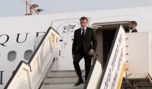Emmanuel Macron arrive à Tel-Aviv