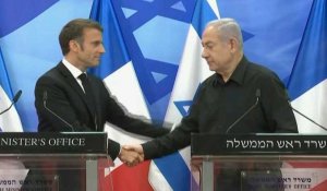 Conférence de presse entre Emmanuel Macron et Benjamin Netanyahu