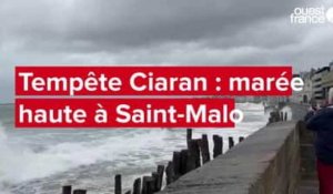 VIDÉO. Tempête Ciaran à Saint-Malo : le vent continue de souffler fort à marée haute sur le Sillon