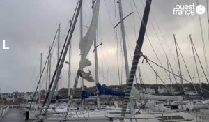 VIDÉO. Tempête Ciaran : quelques dégâts dans le port de plaisance à Concarneau