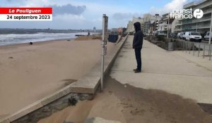 VIDEO. Tempête Ciaran : sous la force du vent, le sable recouvre le remblai de Pornichet