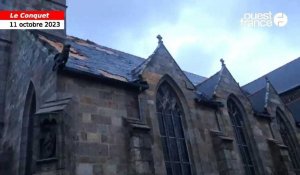 VIDÉO. Tempête Ciaran en Bretagne : cette église du Finistère pas épargnée 