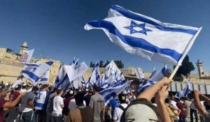 Manifestation de jeunes Israéliens pre-militaires près du Mur des Lamentations