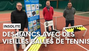 A Reims, les vieilles balles de tennis deviennent des bancs