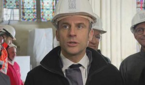 Notre-Dame de Paris: "nous tenons les délais" de la reconstruction, assure Macron