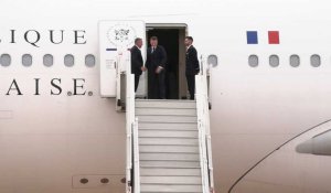 Arrivée d'Emmanuel Macron en Jordanie