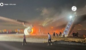 VIDÉO. Avion en feu, cinq morts... Les images de l'accident à l'aéroport de Tokyo-Haneda