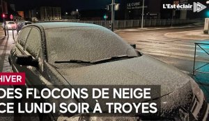 Quelques flocons de neige à Troyes dans la soirée de ce lundi 8 janvier 2024