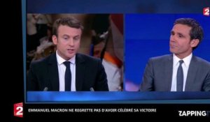 Emmanuel Macron ne regrette pas d'avoir fêté sa victoire dans une brasserie (Vidéo)