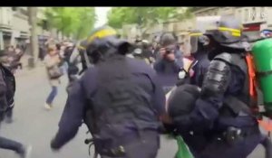 Heurts lors de la manifestation "Front social" à Paris après l'élection de Macron