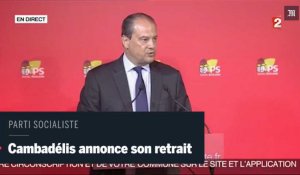 Jean-Christophe Cambadélis annonce son retrait de la direction du parti socialiste 