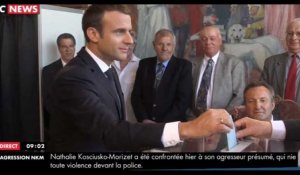 Emmanuel Macron seul vote au Touquet, Brigitte Macron absente (Vidéo)