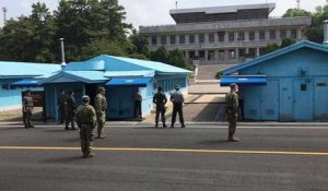 Le bâtiment des Nations Unies entre la Corée du Nord et du Sud
