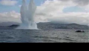 Des plongeurs font exploser une bombe de la Seconde Guerre mondiale à Nice