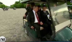 Emmanuel Macron - Vladimir Poutine : Leur petit tour en voiturette de golf dans les jardins de Versailles (vidéo) 