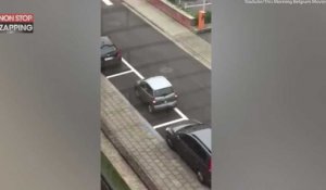 Une automobiliste tente de se garer dans une immense place avec sa petite voiture (Vidéo)