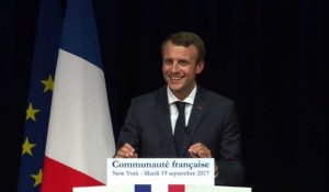 "Revenez!", lance Macron aux Français de New York