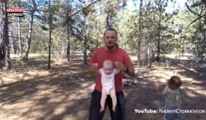 Ukraine : Un père fait voler son bébé autour de lui, les images chocs (Vidéo)