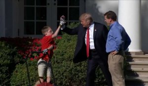 Frank, 11 ans, a tondu la pelouse de la Maison Blanche