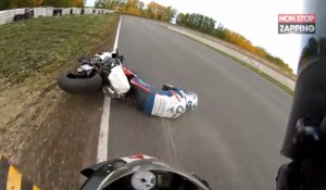 Moto : un pilote de course se fait écraser par un autre motard, la vidéo choc
