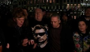 Hommage à Johnny sur la Grand-Place de Bruxelles