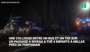 Accident de Millas: les images du bus, coupé en deux, témoignent de la violence du choc