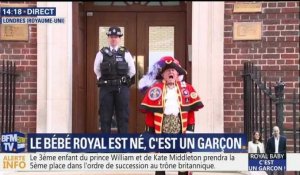 BFM TV : le crieur public Tony Appleton annonce la naissance du troisième royal baby