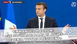 Emmanuel Macron : «Je souhaite dans 15 jours  devenir votre président»