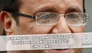 Fin de mandat: François Hollande sous la pluie pendant (presque) cinq ans