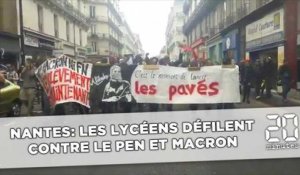 Nantes: Des centaines de personnes défilent sous la bannière «ni Macron, ni Le Pen»