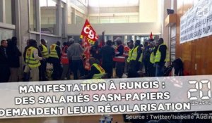 Manifestation à Rungis:  Des salariés sans-papiers  demandent leur régularisation