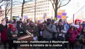 Manifestation à Washington contre le ministre de la Justice