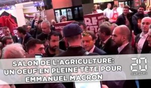 Salon de l'agriculture: un oeuf en pleine tête pour Emmanuel Macron