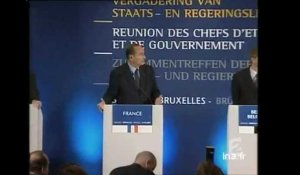 (Plateau brève : Chirac à Bruxelles]