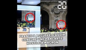« Gilets jaunes » : France 3 accusée d'avoir censuré une pancarte hostile à Macron