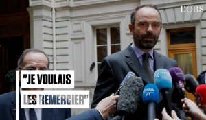 Edouard Philippe rencontre les policiers pris à partie sur les Champs-Elysées