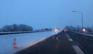 Les Hauts-de-France sous la neige (Tempête Gabriel) : Circulation difficile sur l'autoroute A1