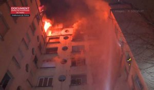 Violent incendie d'un immeuble dans le 16e arrondissement de Paris : 10 morts et 37 blessés ( bilan provisoire ) - Images Pompiers de Paris