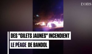 Des "gilets jaunes" incendient le péage de Bandol