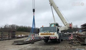 Saint-Médard-sur-Ille. 96 dalles de béton de 15 tonnes pour le viaduc 
