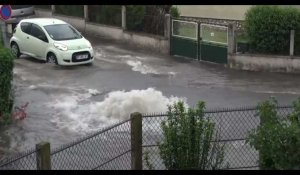 Violents orages et inondations à Dreux (vidéo)