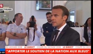 Mondial 2018 : Emmanuel Macron à Clairefontaine pour encourager les Bleus (vidéo)