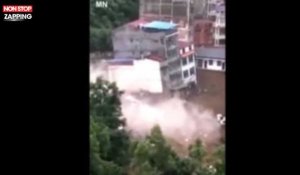 Chine : Des immeubles s'effondrent à cause des inondations (Vidéo)