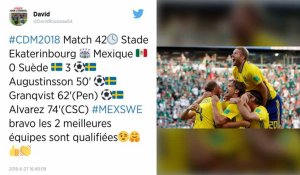 Coupe du monde 2018. La Suède bat le Mexique, les deux pays en huitièmes de finale.