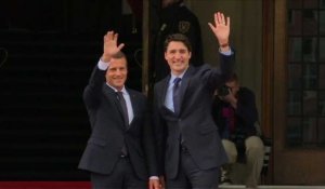 G7: Trudeau reçoit Macron à Ottawa
