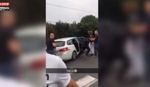 France : Un suspect s'échappe d'une voiture de police (Vidéo)