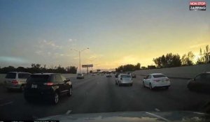 Il perd le contrôle de sa voiture sur l'autoroute et se rattrape in extremis (vidéo)