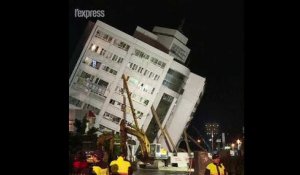 À Taïwan, les immeubles penchent sous l'effet d'un séisme meurtrier