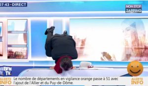 BFM TV : Le journaliste Christophe Barbier fait le poirier en plein direct (Vidéo)